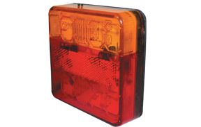 LED SQ Combo W/Number Plate LH 100x100x30 10-30V Trucks Trailers Caravans